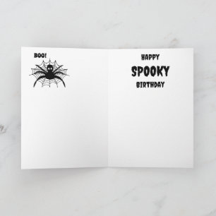 Spooky ghost retro black halloween Birthday Card