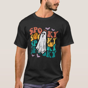 Spooky Ghost Retro Groovy Halloween Costume Men Wo T-Shirt