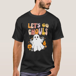 Spooky Ghost Retro Let's Go Ghouls Halloween Ghost T-Shirt