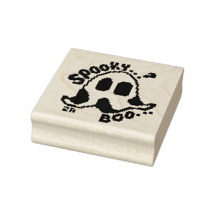 Spooky ghost rubber stamp