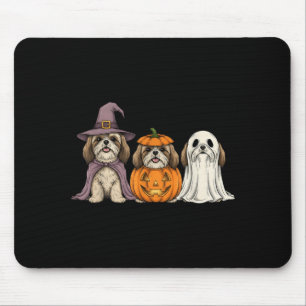 Spooky Ghost Shih Tzu Pumpkin Halloween Dog Lover Mouse Pad