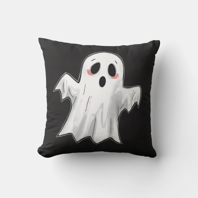 Spooky Ghost  Throw Pillow (Front)