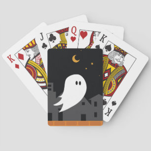 Spooky ghost town halloween cartoon  playing cards