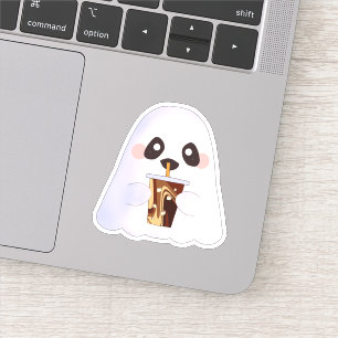 Spooky Ghost With Iced Coffee 