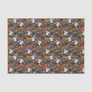 Spooky Ghosts and pumpkins Tissue Paper