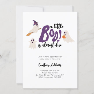 Spooky Ghosts Halloween Baby Shower Invitation