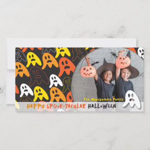 Spooky Ghosts Happy Halloween Children's Photo  Holiday Card