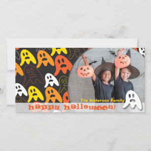 Spooky Ghosts Happy Halloween Children's Photo Holiday Card
