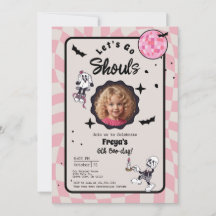 Spooky Ghoul Halloween Birthday Photo Invitation