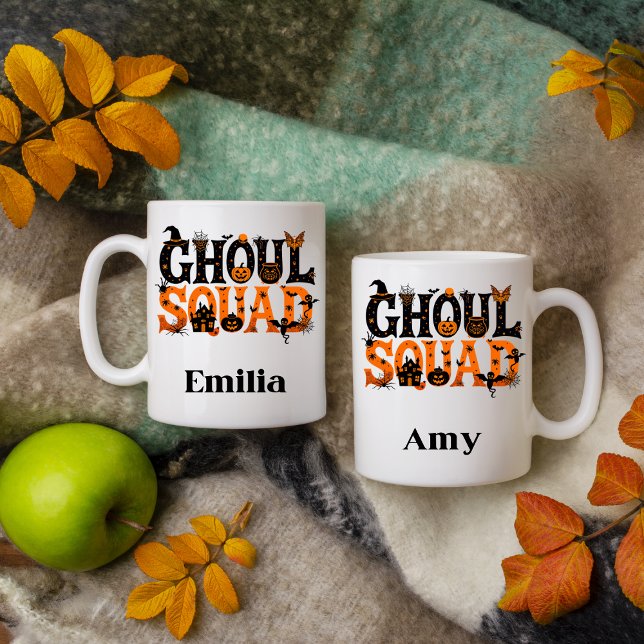 Spooky Ghoul Squad Custom Name Halloween Mug (Creator Uploaded)