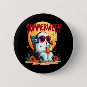 Spooky Ghoul Summer, Happy Summerween 2 Inch Round Button