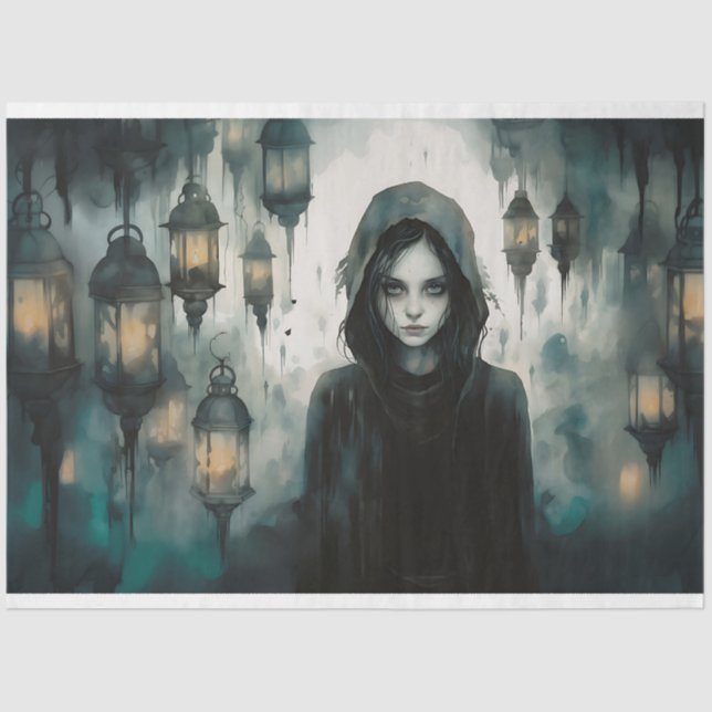 Spooky Girl 2 Decoupage Paper (Front)