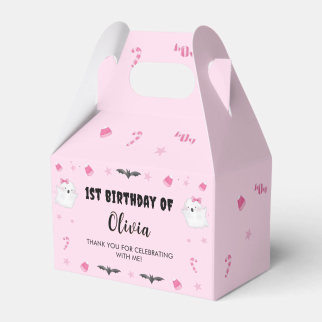 Spooky Girl Halloween Birthday Party Favor Box (Front Side)