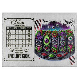 Spooky Glass Cutting Board with Kitchen Conversion
