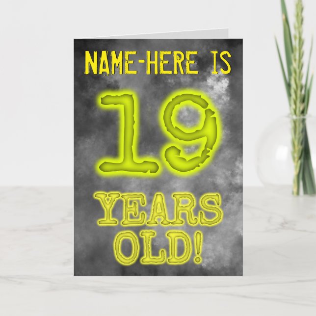 Spooky Glowing Aura Look "19 YEARS OLD!" + Name Card (Front)