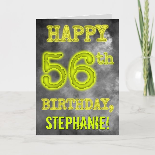 Spooky Glowing Aura Look "HAPPY 56th BIRTHDAY" Card (Front)