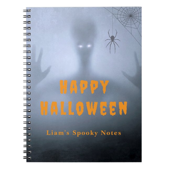 Spooky Glowing Eyes Personalized Halloween Journal (Front)