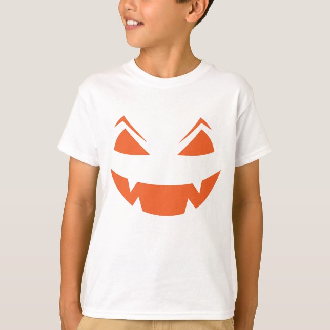 Spooky Glowing Jack O Lantern Kid's Halloween T-Shirt (Front)