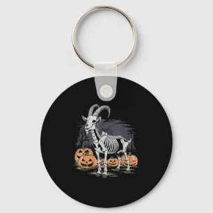Spooky Goat Skeleton Halloween Creepy Gothic Funny Keychain