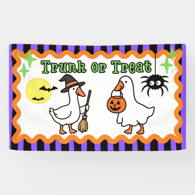 Spooky Goose Halloween Trunk or Treat Banner Sign (Horizontal)
