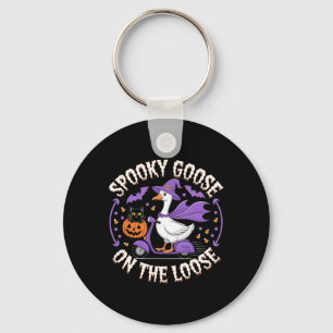 Spooky Goose On The Loose Funny Halloween Keychain