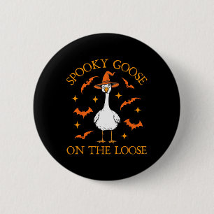 Spooky Goose On The Loose Halloween Honk Witch Des 2 Inch Round Button