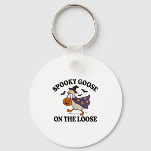 Spooky Goose On The Loose Witch Silly Goose Animal Keychain