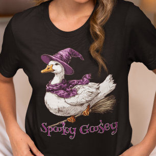 Spooky Goosey Goose Halloween Witch Tri-Blend Shirt