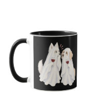 Spooky Gossiping Wine Ghost Dogs Mug