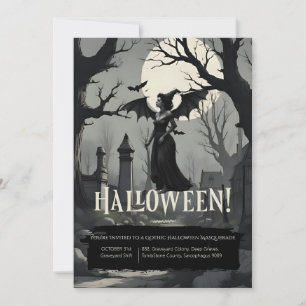 Spooky Gothic Adult Costume & Cocktail Halloween Invitation