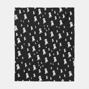 Spooky Gothic Ghost Illustration Fleece Blanket