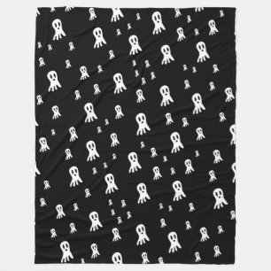 Spooky Gothic Ghost Illustration Fleece Blanket