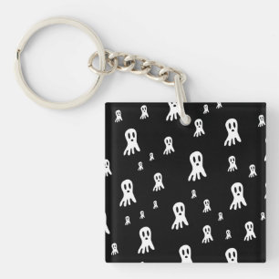 Spooky Gothic Ghost Illustration Keychain