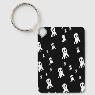 Spooky Gothic Ghost Illustration Keychain