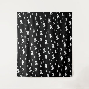 Spooky Gothic Ghost Illustration Tapestry