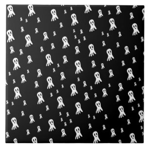 Spooky Gothic Ghost Illustration Tile