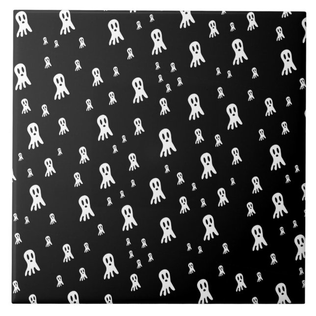 Spooky Gothic Ghost Illustration Tile (Front)