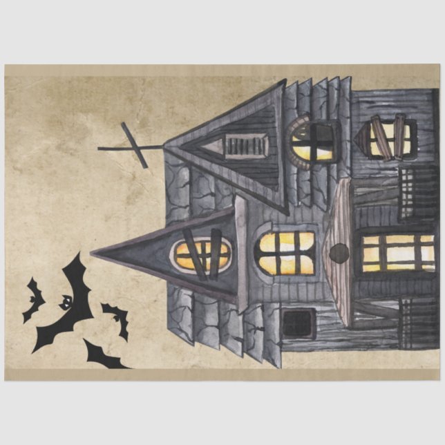 Spooky Gothic Halloween Decoupage Tissue Paper (Front)