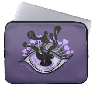 Spooky Gothic Purple Eye Halloween Art Laptop Sleeve