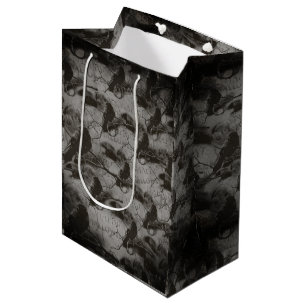 Spooky Gothic Raven In Full Moon Adult Halloween Medium Gift Bag