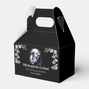 Spooky Gothic Till Death Skeleton Rose Wedding Favor Box