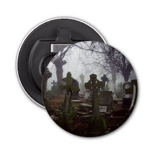 spooky graveyard bottle opener