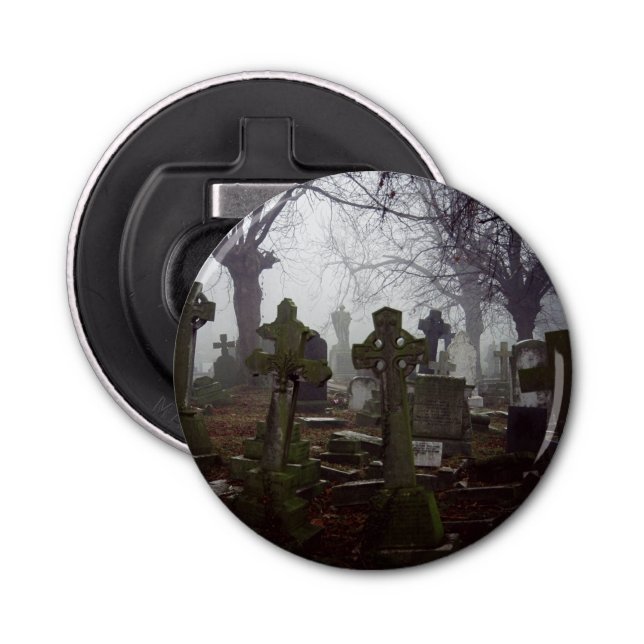 spooky graveyard bottle opener (Front)