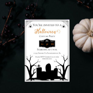 Spooky Graveyard Halloween Costume Party Invitation