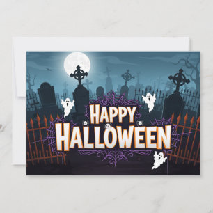 Spooky Graveyard Halloween Invitation