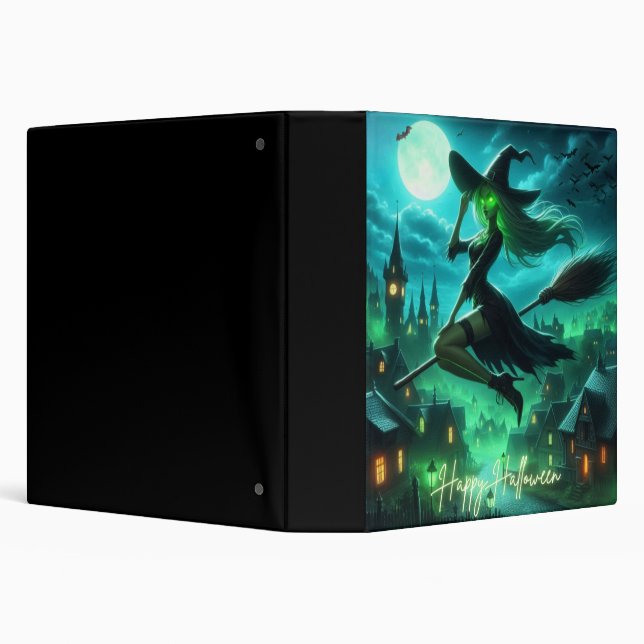 Spooky green aura Halloween witch Binder (Background)