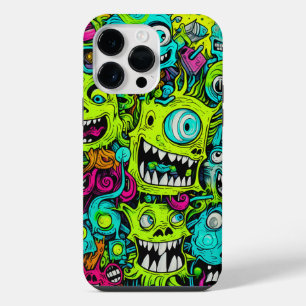 Spooky Green Monster Pattern iPhone 14 Pro Max Case