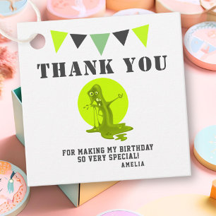 Spooky Green Slime Monster Thank you Favour Tags
