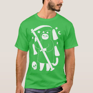 Spooky Grim Reaper Cat T-Shirt
