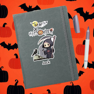 Spooky Grim Reaper Graveyard Crow Gothic Halloween